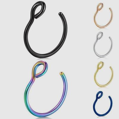 Edelstahl Bunte U-förmige Nasen- und Lippenpiercing-Schmuck - Schlicht, Farbecht, Einzigartiges Design
