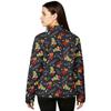 Women's Stand Collar Pullover Long Sleeve Top Christmas Print Sports Top