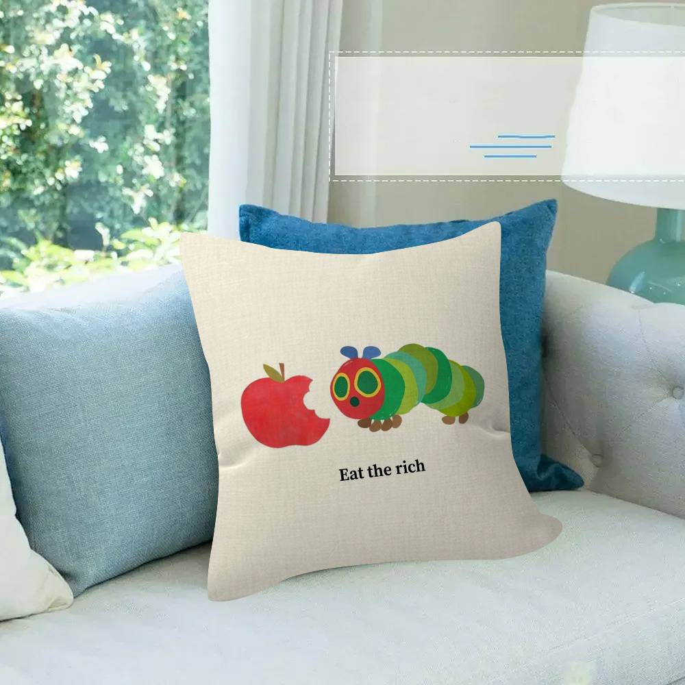 Cartoon The V-Very H-Hungry Caterpillar Pillow Cover Sofa Cushion Cover Home Room Decoration Children Gift