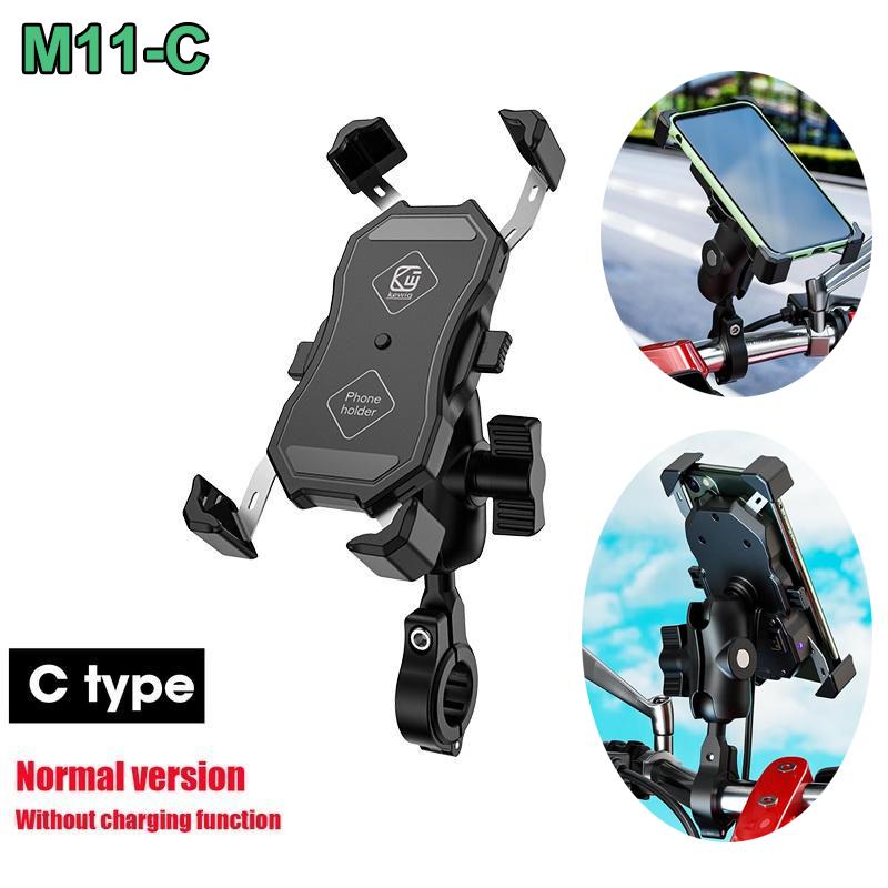 Держатель для телефона на мотоцикле, беспроводная зарядка, велосипедная подставка для смартфона, поддержка вращения мобильного телефона Ordinary bracket type чёрный