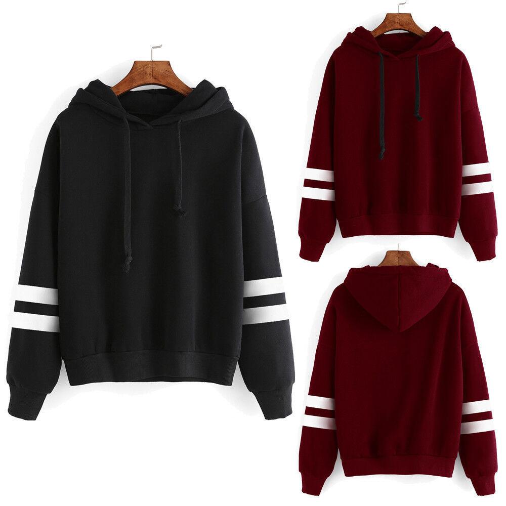 Kapuzenpullover Langarm Damen Sweatshirt Hoodie Sweatjacke Pullover Hoody Kapuze