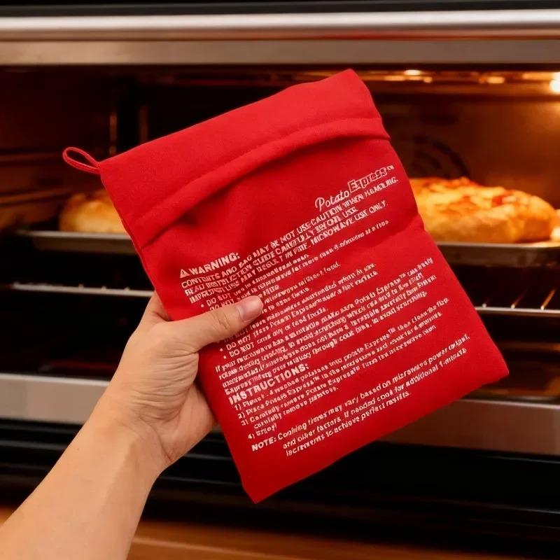 Microwave Potato Bag Reusable Express Microwave Potato Cooker Bag Baked Potato Cooker Perfect Potatoes 4 Minutes Red Baked Pouch