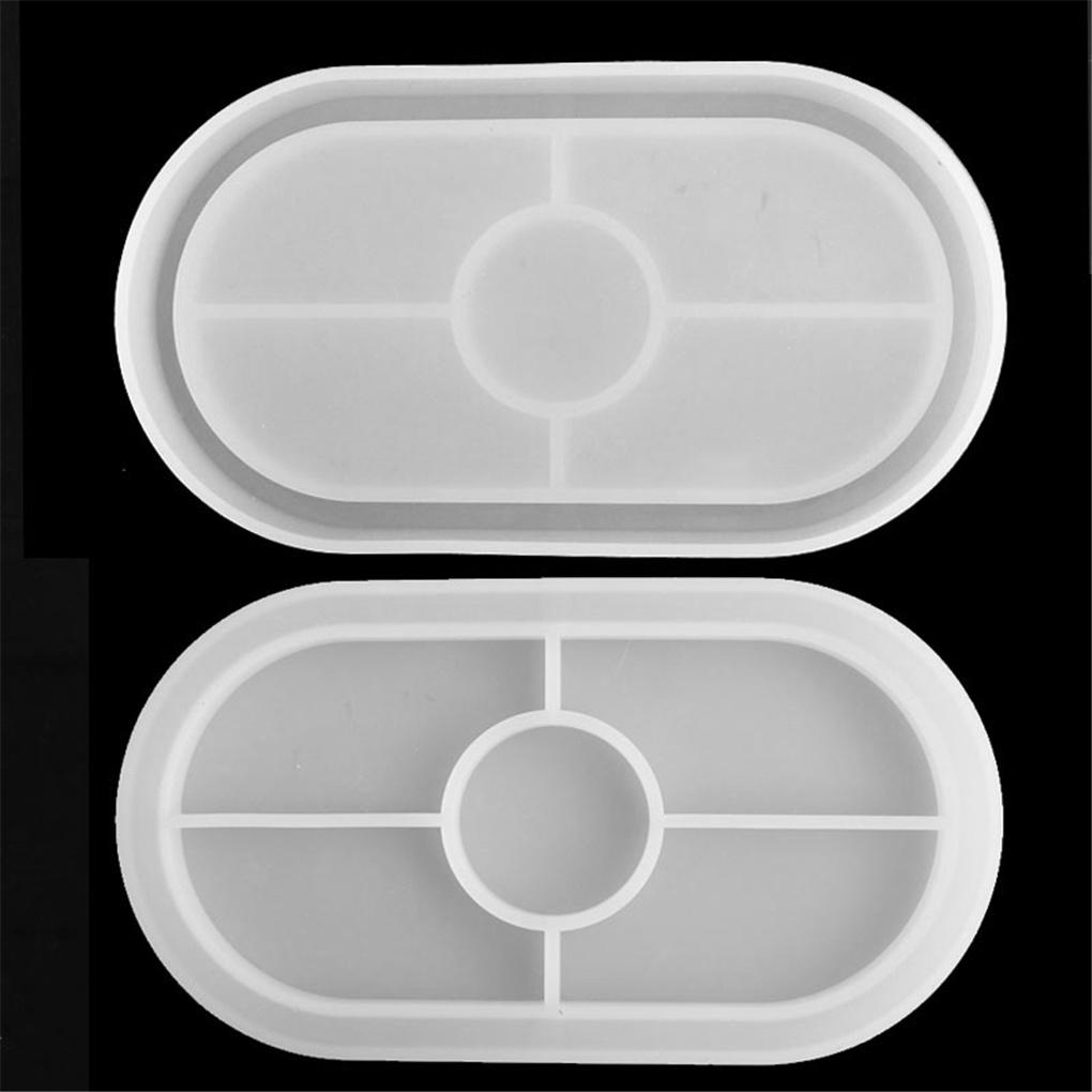 DIY Oval Mould Soft Flexible Jewelry Tray Mold for Office Home Decoration
