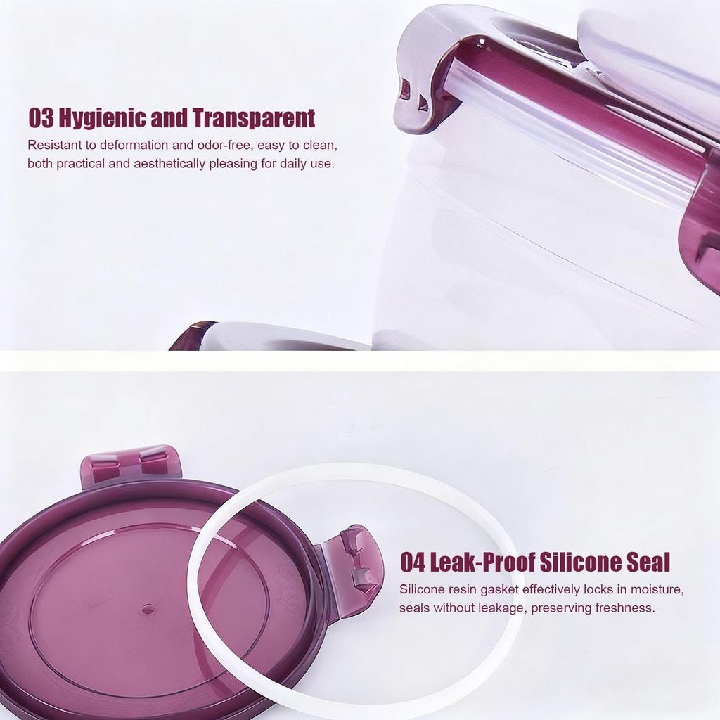 Food Storage Containers 4 Pieces Microwave-safe Food Boxes Picnic Salad Box For Kitchen Pantry Fridge Camping Picnic Lunch Snack