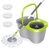 ZNM Rotating Set with Adjustable Hand Floor 360 Degree for Commercial and Home Floor with Bucket Can Be Easy To 3 Replacement Cloth Pads [Newly