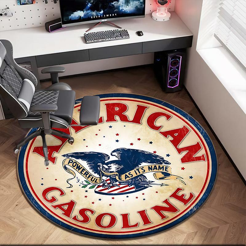 1 Stück Der majestätische amerikanische Weißkopfseeadler Runder Teppich Bemalt Gedruckter kreisförmiger Teppich, Haustürmatte, Outdoor-Reiseschutzteppich