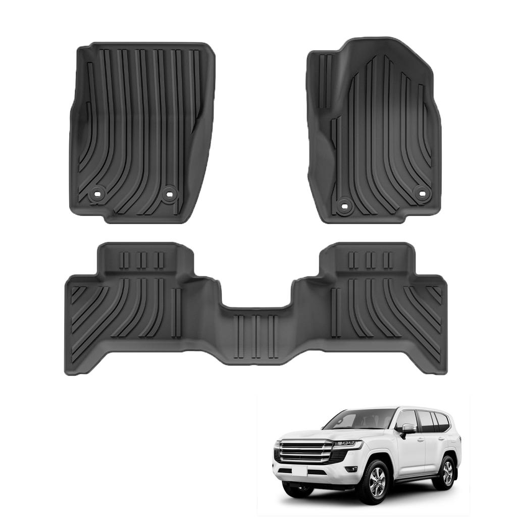 3D Floor Mats for Toyota Land Cruiser Prado 250 3D Construction for Also Compatible with the Current Land Cruiser 250 Series and TPE Custom Design for