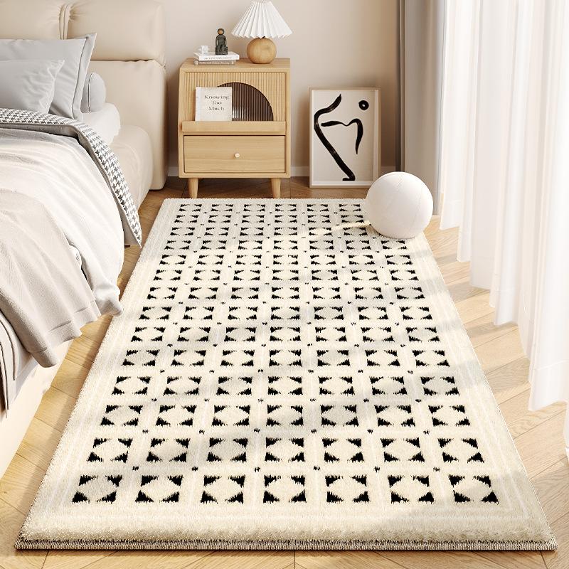 Simple Cream Style Faux Cashmere Living Room Fluffy Rugs Home Decor Bedroom Cloakroom Bedside Non-Slip Rugs
