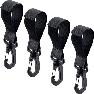 4-Pack Universal Kayak Paddle Clips – 21.8x3.8cm Carabiner-Style Holders With 360° Rotating Buckle – For Kayaks, Canoes, Paddleboards – Black