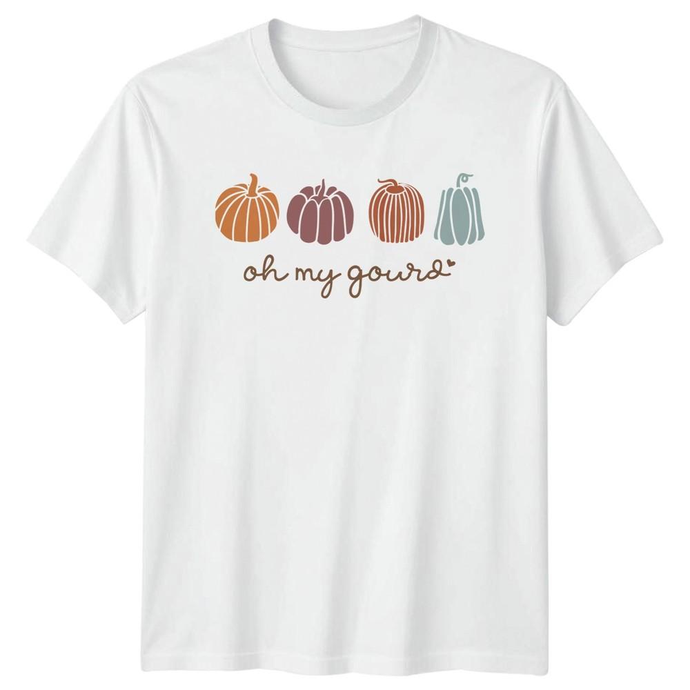 Oh My Gourd Autumn Gourds Fall Holidays Unisexs TShirt Unisexs Tee Graphic Top S