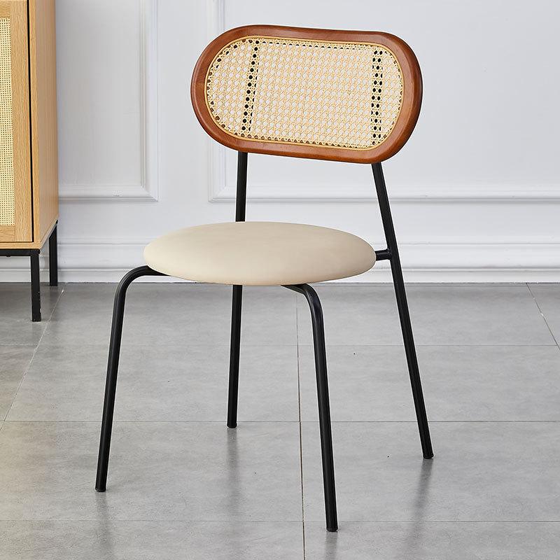 Modern Minimalist Solid Wood Backrest Dining Chairs Home Restaurants Office Rattan Woven Chairs