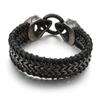 KALEN Punk Skull Fashion Jewelry Bracelets Stainless Steel Cowhide Leather Bracelet Bangle