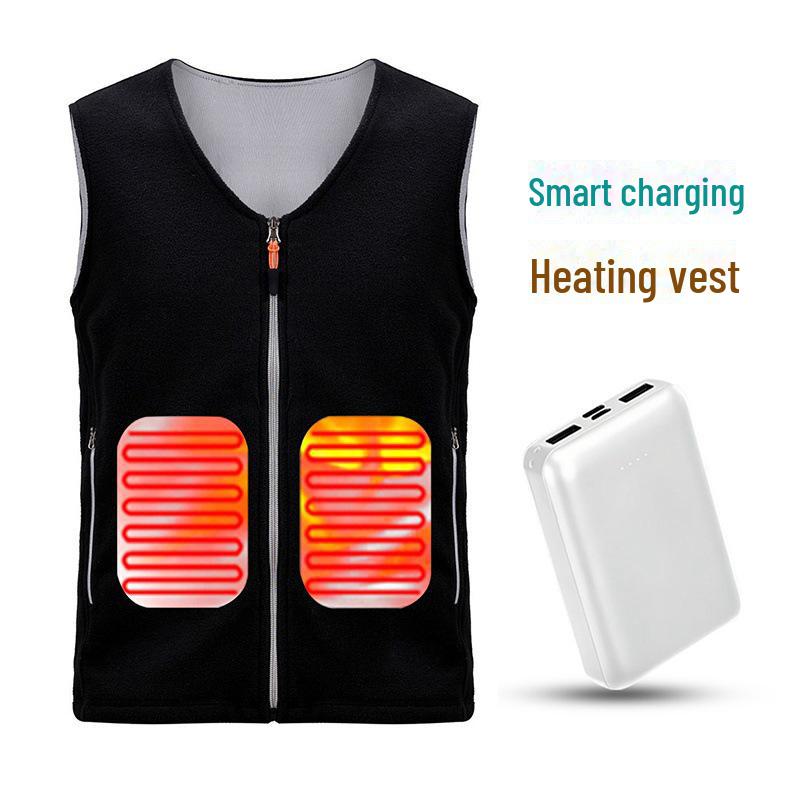 Elektrická vyhřívaná vesta, hřejivá fleece odolná proti chladu s možností nabíjení