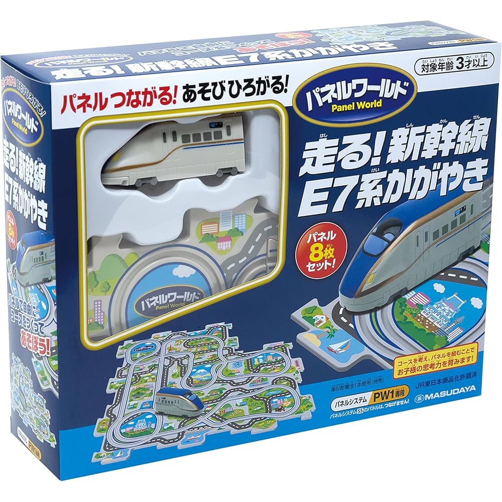 Masudaya Corporation Panel World Running Shinkansen E7 Series Toy 8x29x28cm