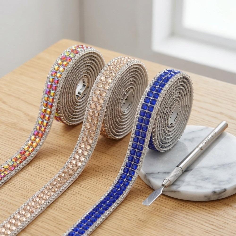 Iron on Trim Square Crystal Rhinestone Trim Rhinestone Hot Melt Rhinestone Chain DIY Hot Fix Tape Garment Decor