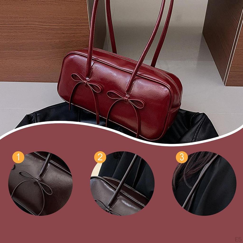 PU Leather Shoulder Bag Chic Ladies Purses for Vacation Party Outdoor Office