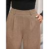 Pantaloni Lunghi Casual Comodi All-Match Monocolore Vita Alta Gamba Larga Dritta da Donna
