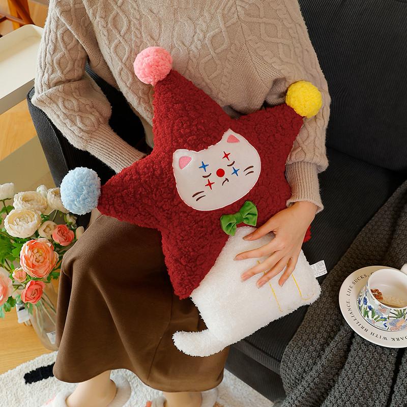 Huggable Furry Celestial Kitten Soft Cushion Alongside Loop Tie Sweet Cushioned Creature Bolster Ideal For Vacation Adornment, Room .