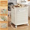 Foldable Slim Laundry Basket on Wheels, Versatile Laundry Hamper with Handle, Collapsible Laundry Sorter and Organizer