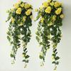 Artificial Flower Hanging Design Stylish Faux Silk Flower Delicate Vivid Fake Rose