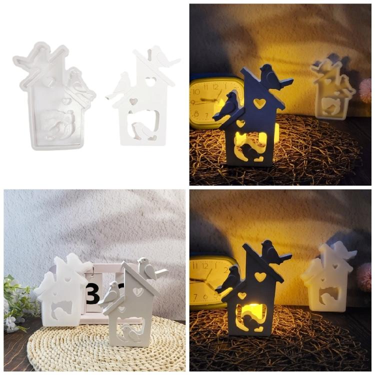 Easters Molds Bird House Silicones Mould Ornament Molds Casting Mould Craft Supplies for Home Decorations
