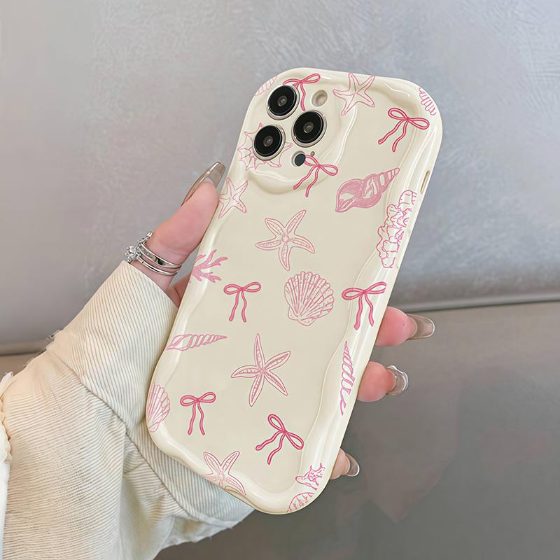 Ocean Sweetheart Style Starfish Seashell Phone Case for IPhone 17 Pro Max 16e 11 12 13 14 15 16 Pro Max 16 Plus 17e Soft Cover
