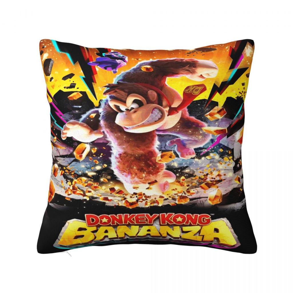 Home Decor Donkey Kong Bananza Game Pillowcases Accessories Pillow Cover Zipper Multi Size