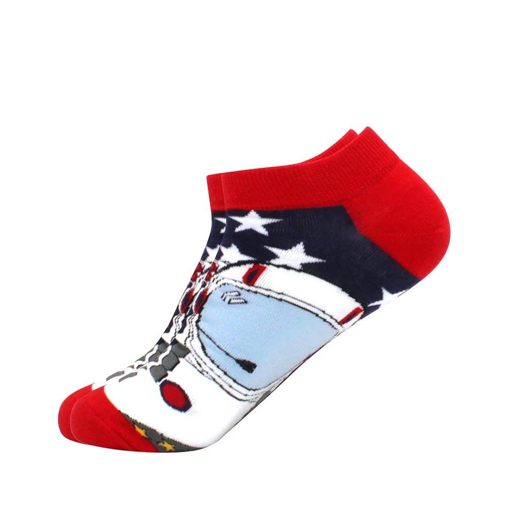 Herrensocken Bootssocken Freizeit Präzisionsbaumwolle Gitter Astronaut Rautenmuster, Skateboard, lustig, Bootssocken