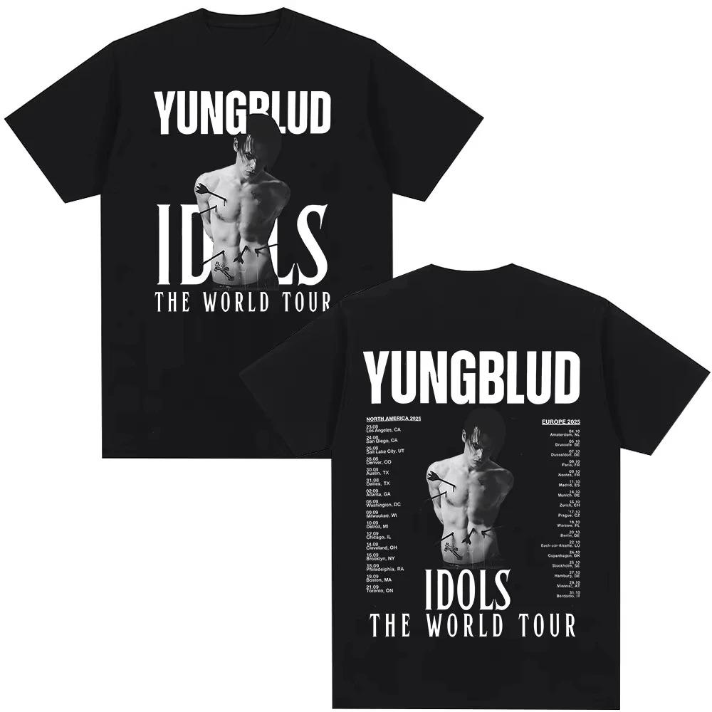 

Yungblud IDOLS The World Tour 2026 T Shirt Mens Women Hip Hop Short Sleeve T-shirts Casual Cotton Oversized Tee Shirt Streetwear M