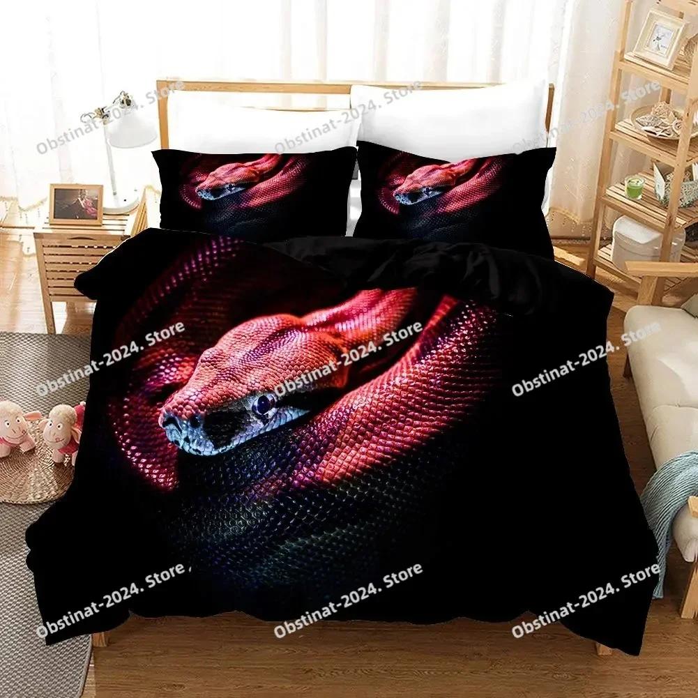 Schlangen-Bettwäsche-Set, Bettbezug-Set, 3D-Bettwäsche, Digitaldruck-Bettwäsche, Queen-Size-Bettwäsche-Set, modisches Design