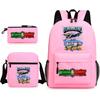Tongtongsahur cartoon primary school students backpack three-piece set abstract foreign Shanhaijing children's schoolbag L