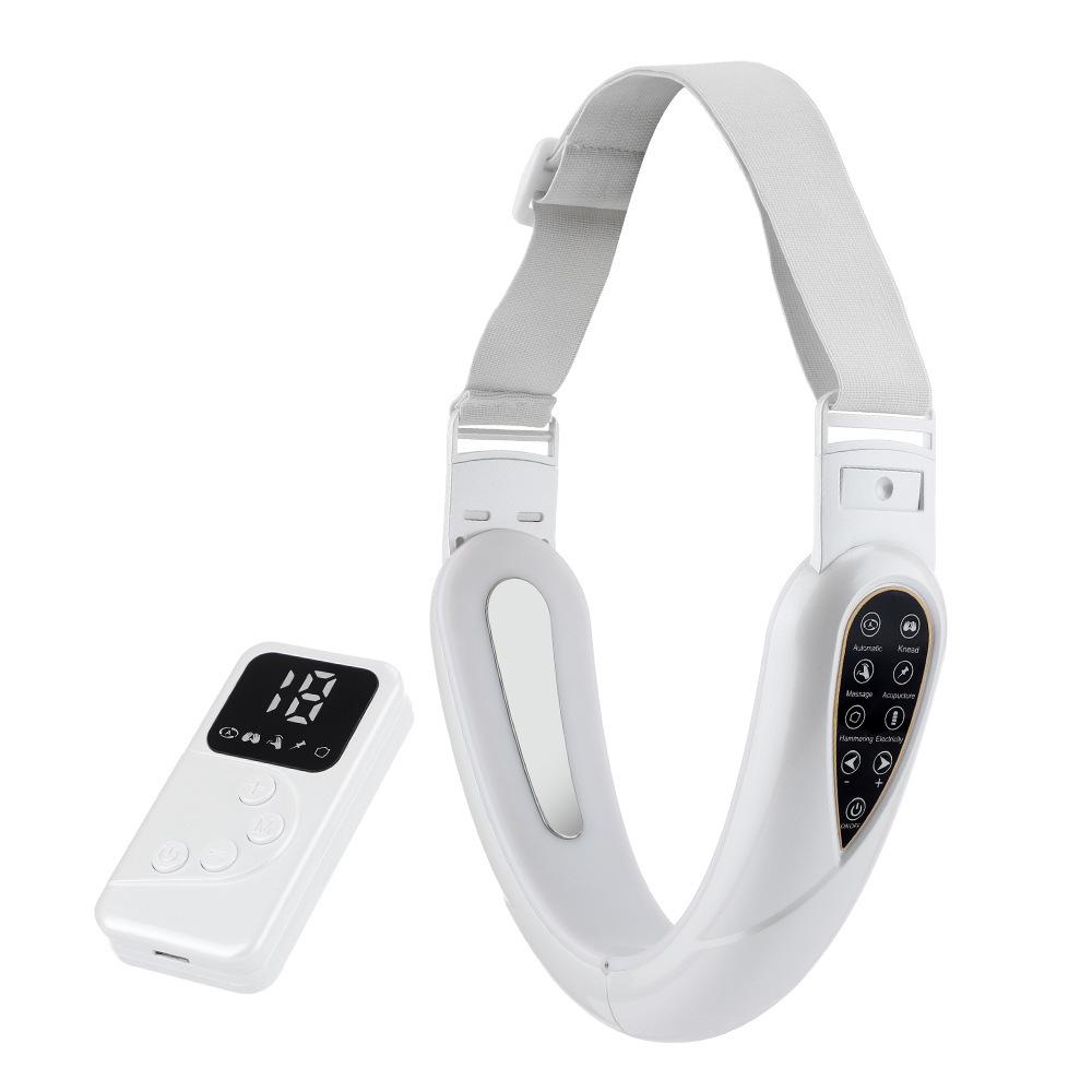 Remote Control EMS Beauty Device: LED Light Therapy and Microcurrent Massager for Facial Contouring and Double Chin Reduction