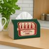 1pc  Graphic Classic Tissue Box - Sardine Label Emblem, Office, Parties,  for Living Room, Kitchen, Events - Decorative Desk Decor, Home Organization,