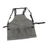 Woodworking Apron Canvas Gray Multiple Pockets Collapsible Woodworking Shop Apron for Men Women