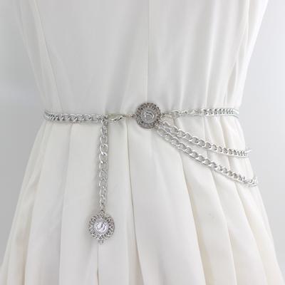 Metal Waist Chain Women'S Dress Decorative Chain Adjustable Waist Thin Belt