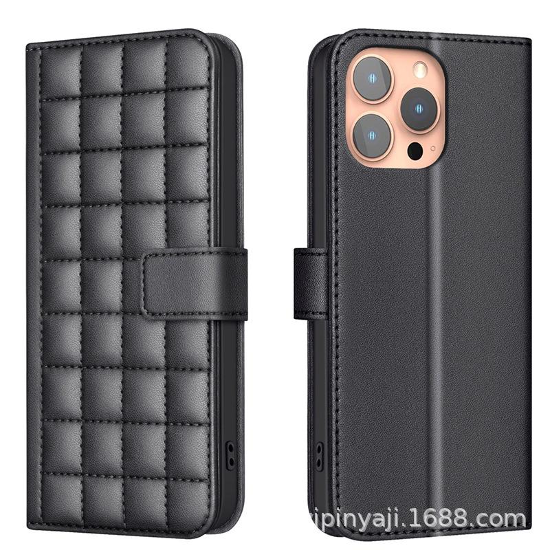 Applicable To iphone16E14 Mobile Phone Leather Case, Flip Mobile Phone Case Samsung Xiaomi Card Magnetic Case 16PROMAX