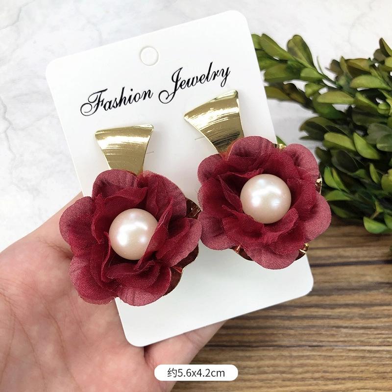 Retro Handmade Flower Wreath Earrings Femininity Personality Long Vacation Earrings Fashion Ear Accessories