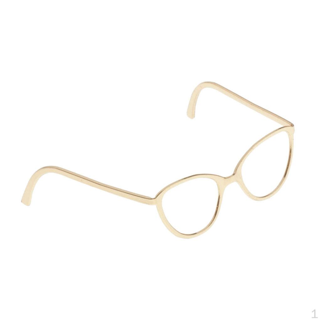 

1/6 Glasses in Round / Rectangular Oval Shape for Action Figure золотий