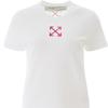 Off-White Cotton Arrow Logo Print Crew Neck Short Sleeve T-Shirt Women Tops White OWAA049R20B071000128