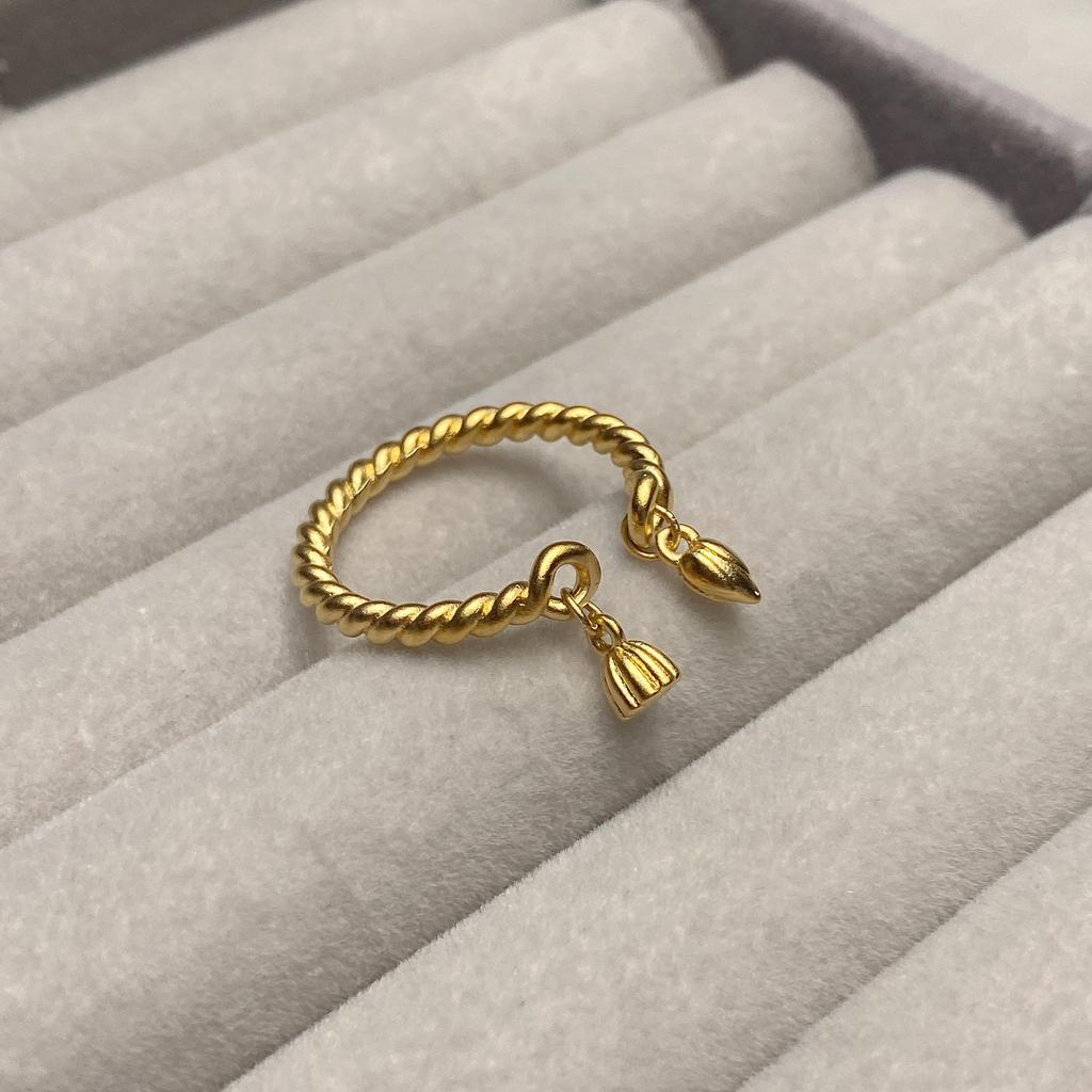 24K Gold Color Branch Leaf Rings For Women Adjustable Open Ring Non Tarnish Wedding Band Trendy Jewelry Accessories Gifts