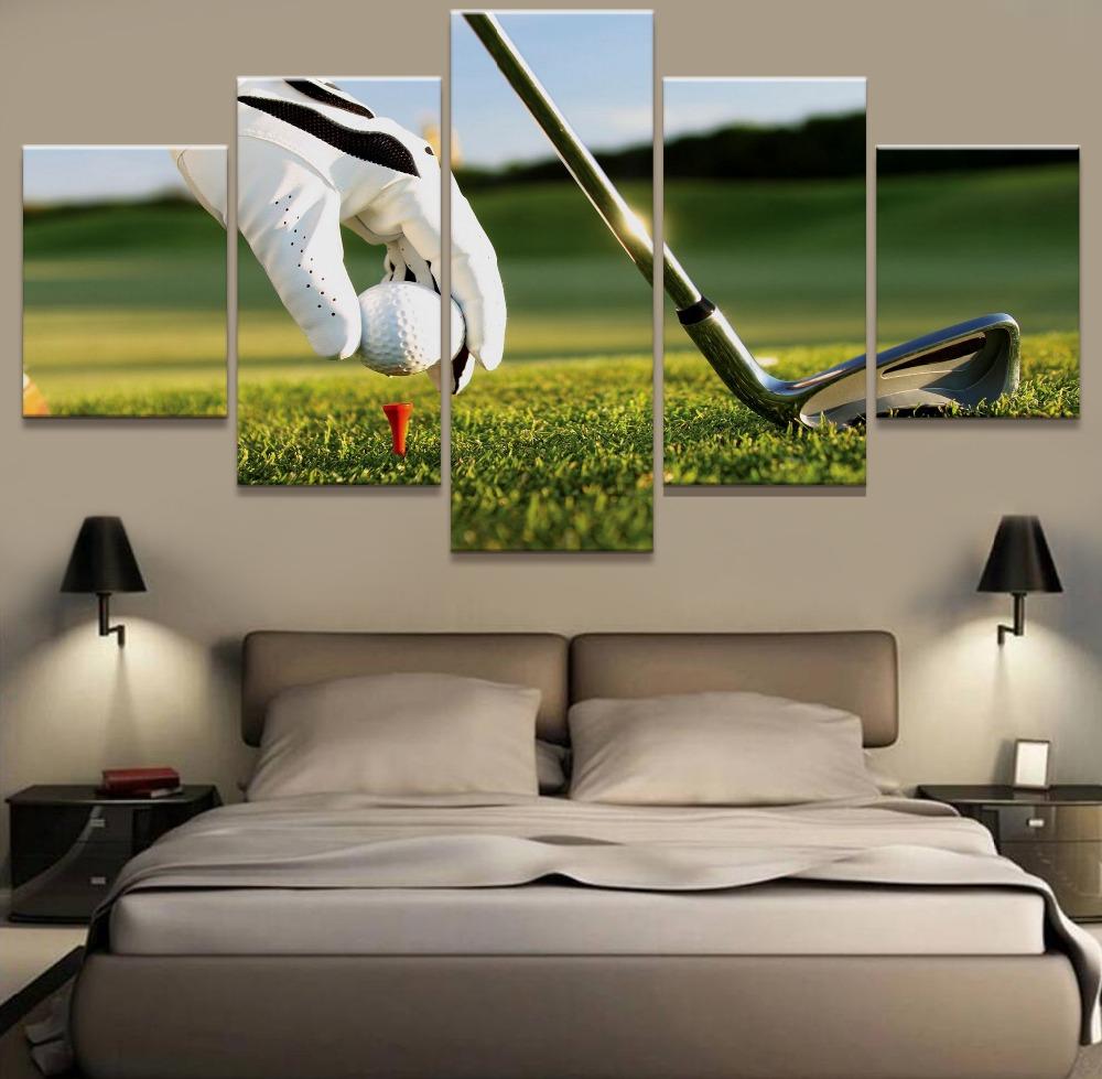 

Домашние декоративные 5 шт., мяч для гольфа, пейзажные фотографии, постеры, холст, картины, настенное искусство HD с принтом для гостиной, без рамки 20x35cm*2 20x45cm*2 20x55cm*1