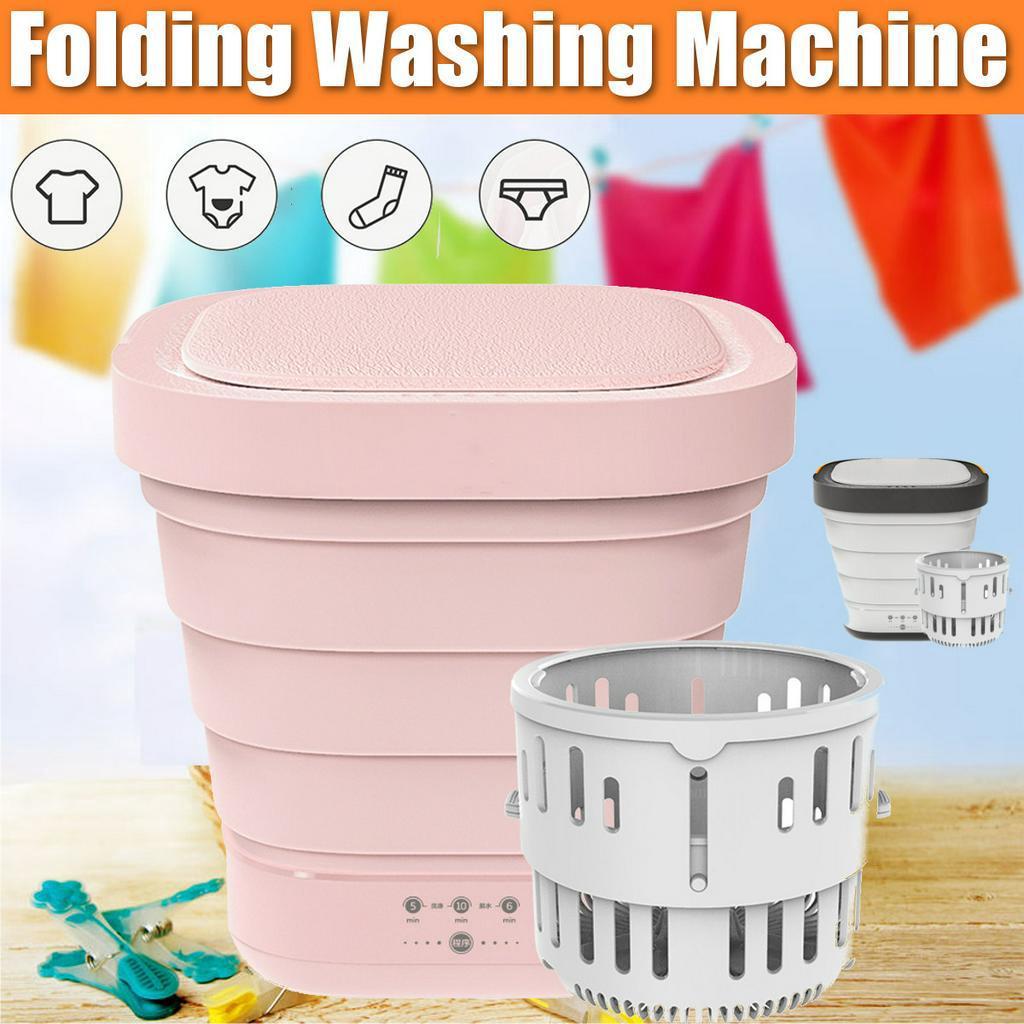 Portable Mini Folding Clothes Washing Machine Bucket 40W 110V-240V/50Hz Automatic Home Travel Self-driving Tour Underwear Foldable Washer and Dryer