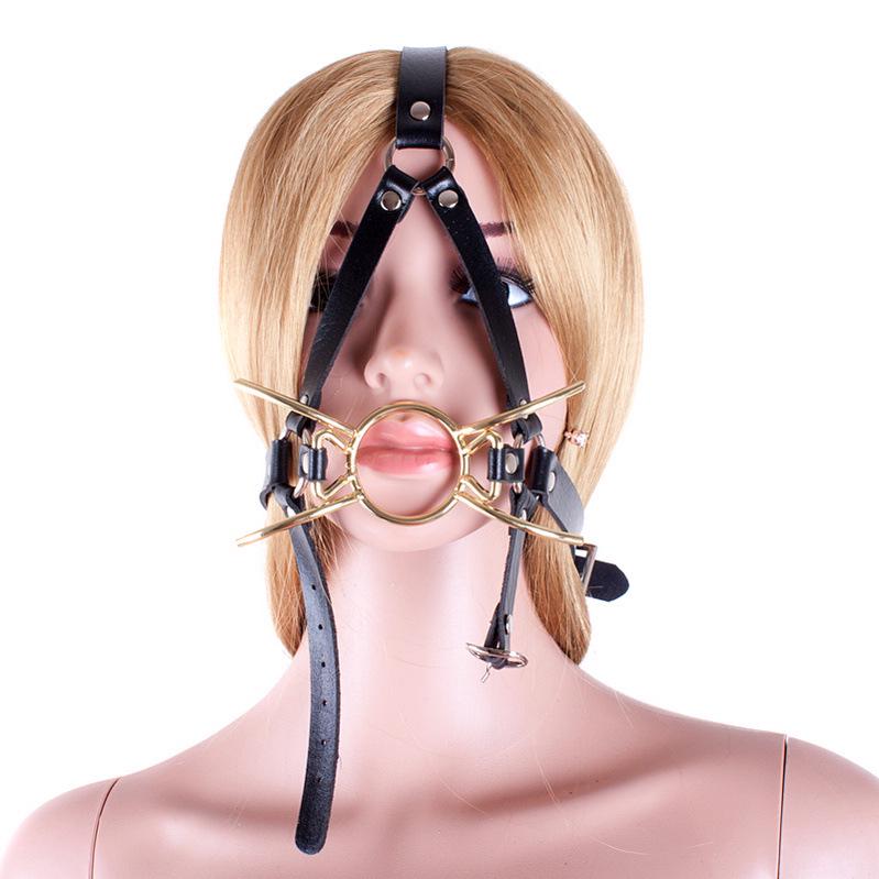Ice Adult Erotic Female Slave Metal Spider Fork Mouth Gag Harness