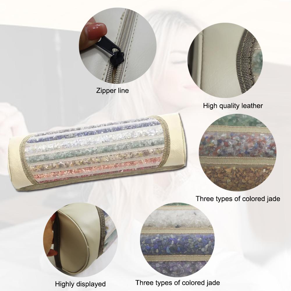 7 färger Kristaller Massagekudde Regnbåge Naturlatex Negativ jonkudde Ametist Jade Ädelsten Sovuppvärmd terapikudde