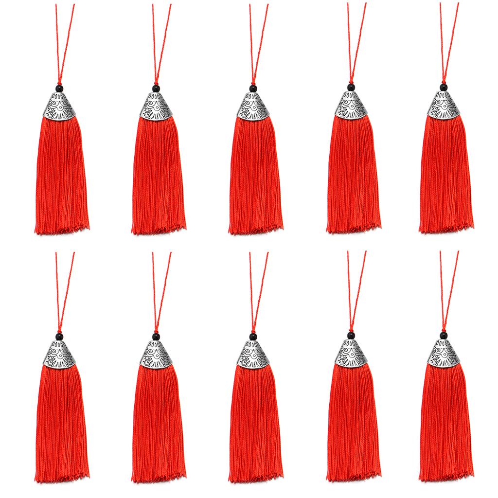 10pcs 9cm Polyester Silk Tassel Hanging Rope Tassel Decoration Crafts DIY Jewelry Home Decoration Sewing Curtain Accessories