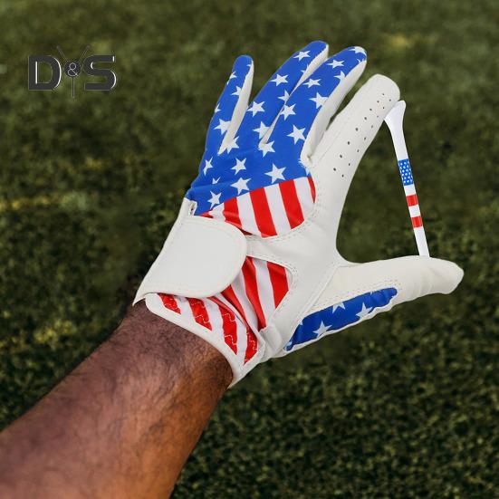 10/20/50 Pcs Golf Tees Unbreakable Plastic Golf Tees Reduces Friction Side Spin Golf Accessories USA Flag Pattern Long Golf Tees Bulk