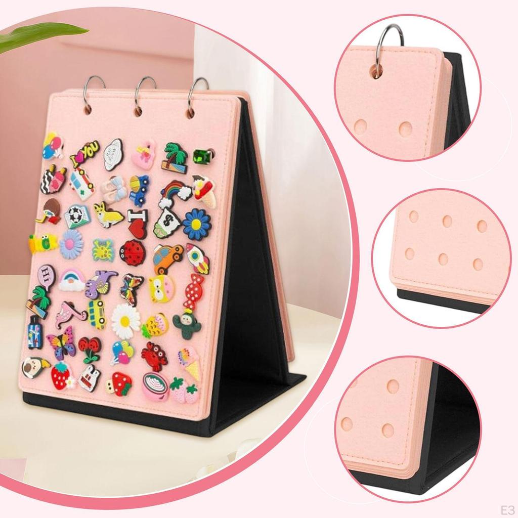 Shoe Charm Organizer, Display Pages, with 5 Removable Practical And Portable.