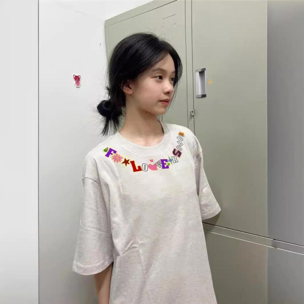 Plus Size Pure Cotton American Design Loose Short-Sleeve T-Shirt for Women (2-300 Lbs)