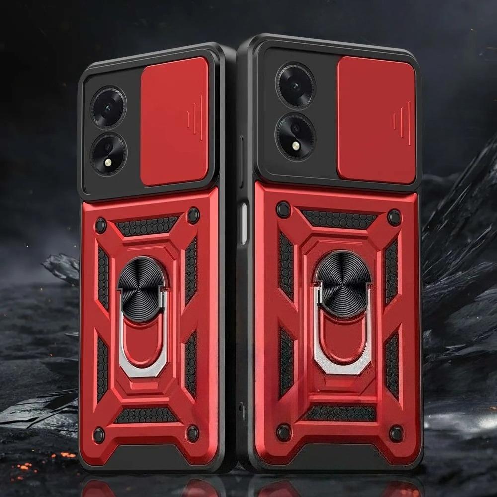 Armor Case For OPPO A79 A78 A58 A38 A18 A98 5G A77 A57 A57S A76 A16 A16S A54S Cover With Ring Magnetic Holder Coque Fundas