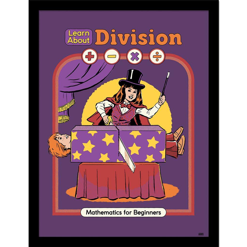 Steven Rhodes Póster enmarcado  Aprenda sobre la división 40cm x púrpura